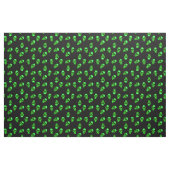Neon Green Human Skull Muster auf Schwarz Stoff (Fat Quarter (45,7 x 55,9 cm))