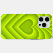 Neon Green Hypnotic Heart Liebe Pattern Case-Mate iPhone Hülle (Rückseite (Horizontal))