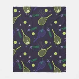 💚 Neon green I Liebe Tennis Fleecedecke