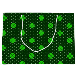 NEON GREEN IRISH CELTIC KLEEBLATTS & POLKA DOTS GROßE GESCHENKTÜTE