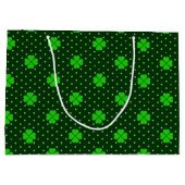 NEON GREEN IRISH CELTIC KLEEBLATTS & POLKA DOTS GROßE GESCHENKTÜTE (Rückseite)
