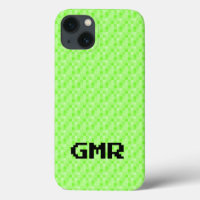 Neon Green kleines Pixelmuster iPhone 13 Fall