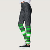 Neon Green Leg Stripes Spandex Leggings (Links)