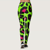 Neon Green Leopard Print Leggings (Rückseite)