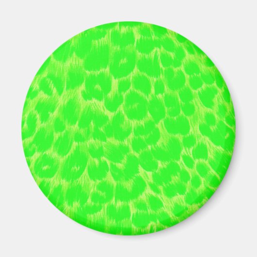 Neon Green Leopard Print Magnet (Vorne)