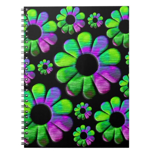 Neon green lila Blue Disy Notizblock (Vorderseite)