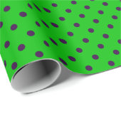 Neon Green & Lila Polka Dots Geschenkpapier (Rolleneckpunkt)