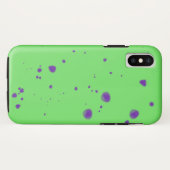 Neon Green Lila Splotches Case-Mate iPhone Hülle (Rückseite (Horizontal))