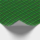 Neon Green & Lila Tartan 01 Geschenkpapier (Ecke)