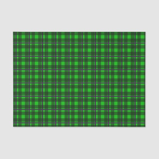 Neon Green & Lila Tartan 01 Seidenpapier (Vorderseite)