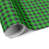 Neon Green & Lila Tartan 02 Geschenkpapier (Rolleneckpunkt)