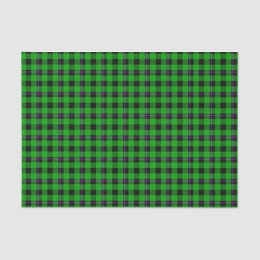 Neon Green & Lila Tartan 02 Seidenpapier (Vorderseite)