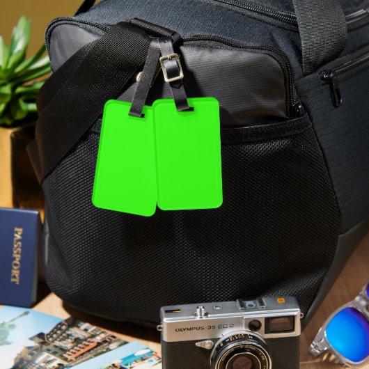 Neon Green Luggage Tag Gepäckanhänger (Vorderseite & Rückseite)