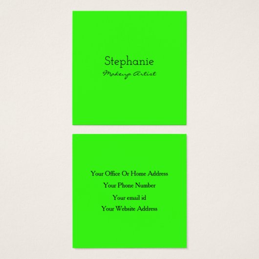 Neon Green Makeup Artist Salon Bright Colorful (Vorne & Hinten)