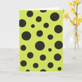 Neon Green mit Black Polka Dots Wasserfarbe Karte (Gelbe Blume)