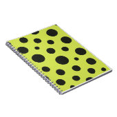 Neon Green mit Black Polka Dots Wasserfarbe Notizblock (Rechte Seite)
