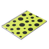 Neon Green mit Black Polka Dots Wasserfarbe Notizblock (Linke Seite)