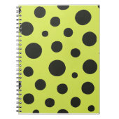 Neon Green mit Black Polka Dots Wasserfarbe Notizblock (Vorderseite)
