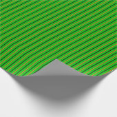 Neon Green mit Orange & Black Streifen Geschenkpapier (Ecke)