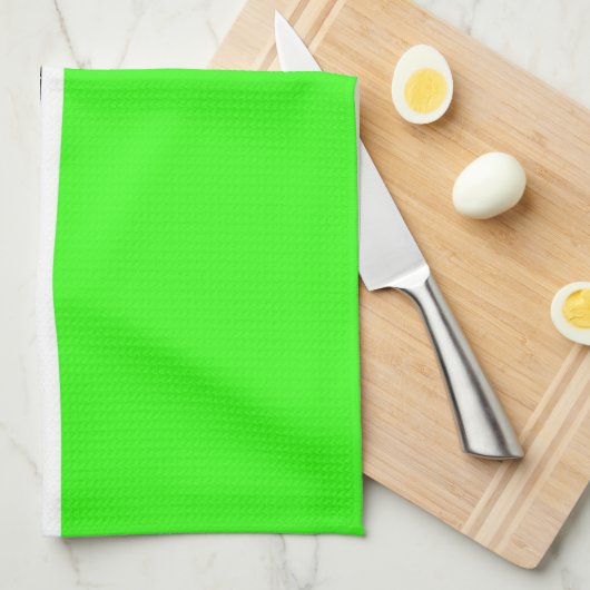 Neon Green mit schwarzen und weißen Streifen Geschirrtuch (Viertel Falte)