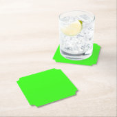 Neon Green Modern Paper Coaster – Customizable Untersetzer (Vor Ort)
