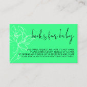 Neon Green Moderne Bücher verlangen einfache Babyd Begleitkarte (Vorderseite)