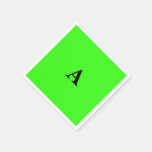 Neon Green Monogram Erstweiss Weiß Custom Modern Serviette (Ecke)