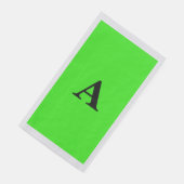 Neon Green Monogram Erstweißes Custom Silver Serviette (Ecke)
