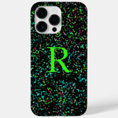 Neon Green Monogram Glitzer Patterns Custom Case-Mate iPhone Hülle (Rückseite)