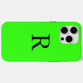 Neon Green Monogram Initial Name Custom Color Case-Mate iPhone Hülle (Rückseite (Horizontal))