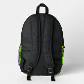 Neon Green Monster Truck Boys Monogram Bedruckter Rucksack (Rückseite)