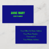 Neon Green Navy Blue Colorful Bright 2023 Visitenkarte (Vorne/Hinten)