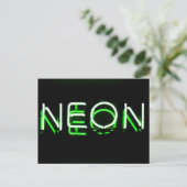 NEON - Green Neon Sign Postkarte (Stehend Vorderseite)