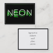 NEON - Green Neon Sign Visitenkarte (Vorne/Hinten)