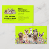 Neon Green Online Dog Walking Service Boutique Hau Visitenkarte (Vorne/Hinten)