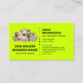 Neon Green Online Dog Walking Service Boutique Hau Visitenkarte (Vorderseite)