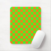 Neon Green Orange Checkerboard Vintag Mousepad (Mit Mouse)