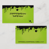 Neon Green Paint Spritzer Visitenkarte (Vorne/Hinten)