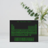 Neon Green Periodic Table Postkarte (Stehend Vorderseite)