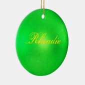 Neon Green Personalisiert Holiday Keramik Ornament (Rechts)