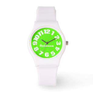 Neon Green Personalisiert Women's Watch Armbanduhr