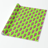 Neon Green & Pink Lightning Bolt Pattern der 90er Geschenkpapier (Ungerollt)