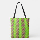 Neon Green & Pink Lightning Bolt Pattern der 90er Tasche (Rückseite)
