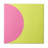 Neon Green Pink Retro Half Circle Mid Mod Abstrakt Fliese (Vorderseite)