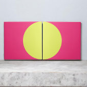 Neon Green Pink Retro Half Circle Mid Mod Abstrakt Fliese