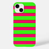 Neon Green & Pink Striped iPhone Case – Customize (Rückseite)
