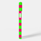 Neon Green & Pink Striped iPhone Case – Customize (Rückseite / Rechts)