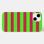 Neon Green & Pink Striped iPhone Case – Customize (Rückseite (Horizontal))