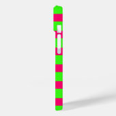 Neon Green & Pink Striped iPhone Case – Customize (Rückseite / Links)