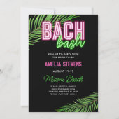 Neon Green & Pink Tropical Bachelorette Wochenende Einladung (Vorderseite)